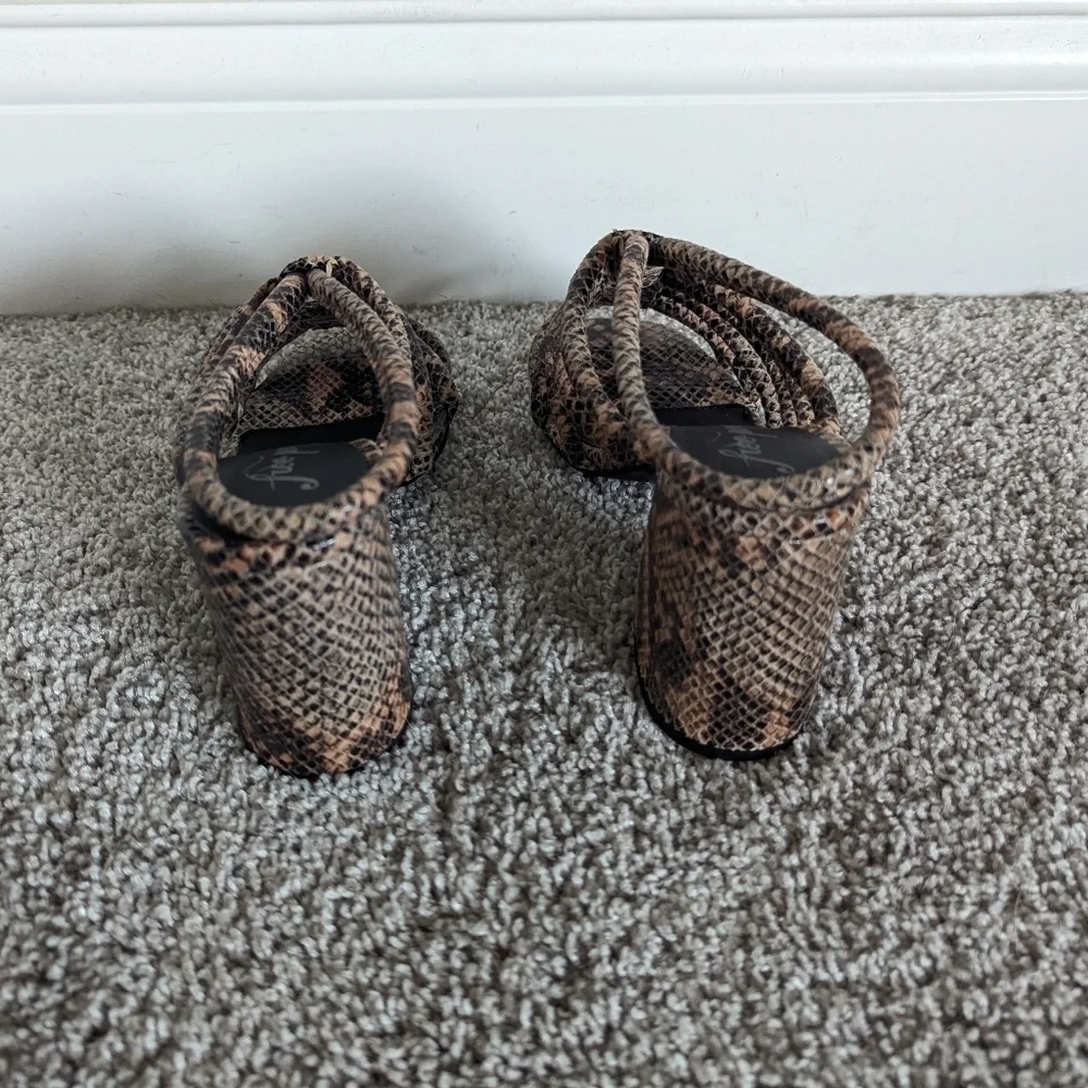 Free People Colette Cinched Heel Sandal - Python sz 6 NWT